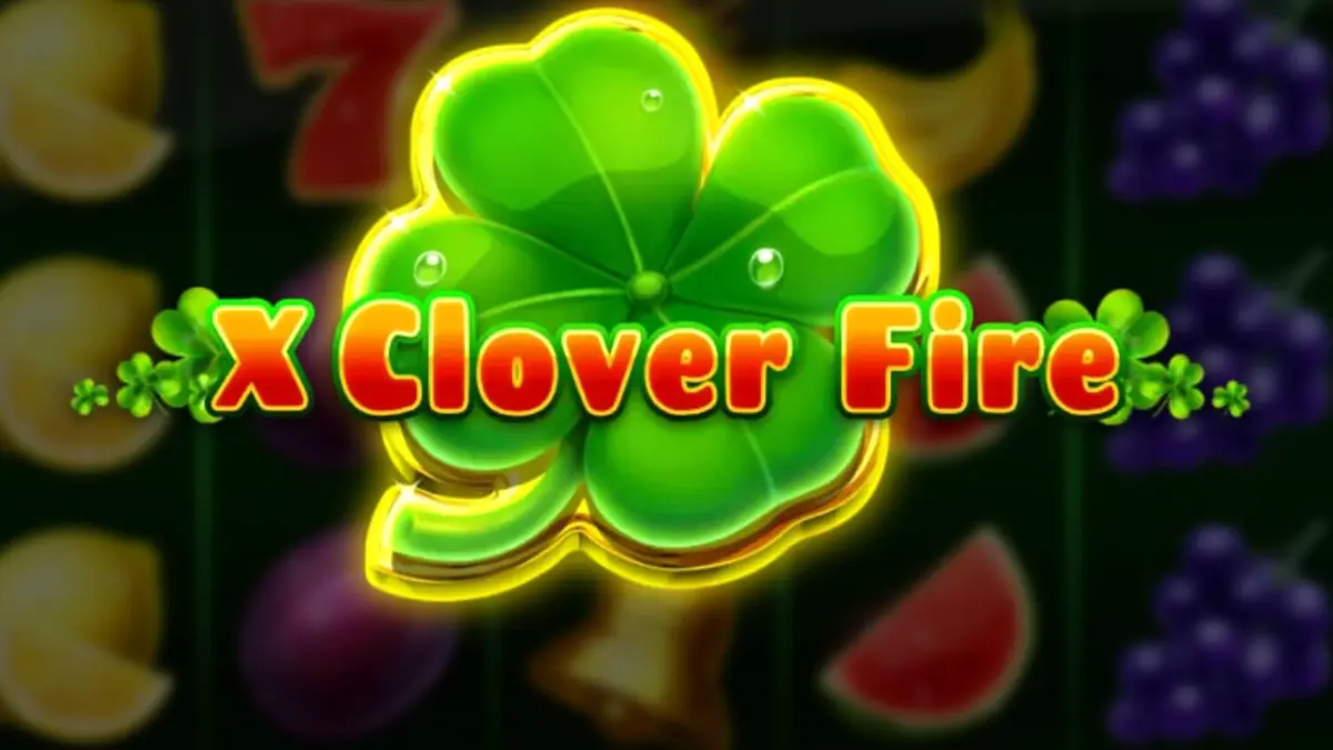 X Clover Fire slot game interface na may mga prutas at clover symbols